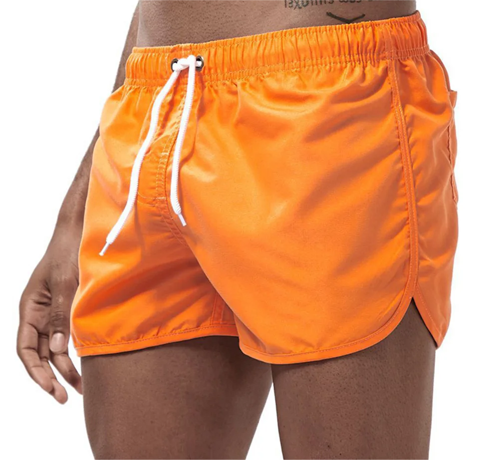 Men's Shorts Swimming Short Quick-dry Casual Surf  Sports Orange Shorts